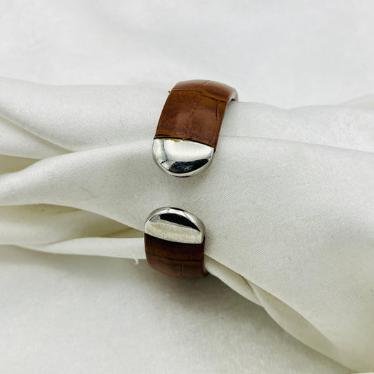 Brown Leather Cuff Watch
