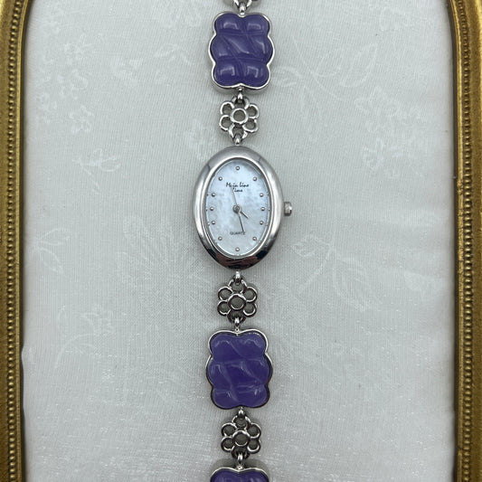 Purple Jade Watch with Mother of Pearl Dial