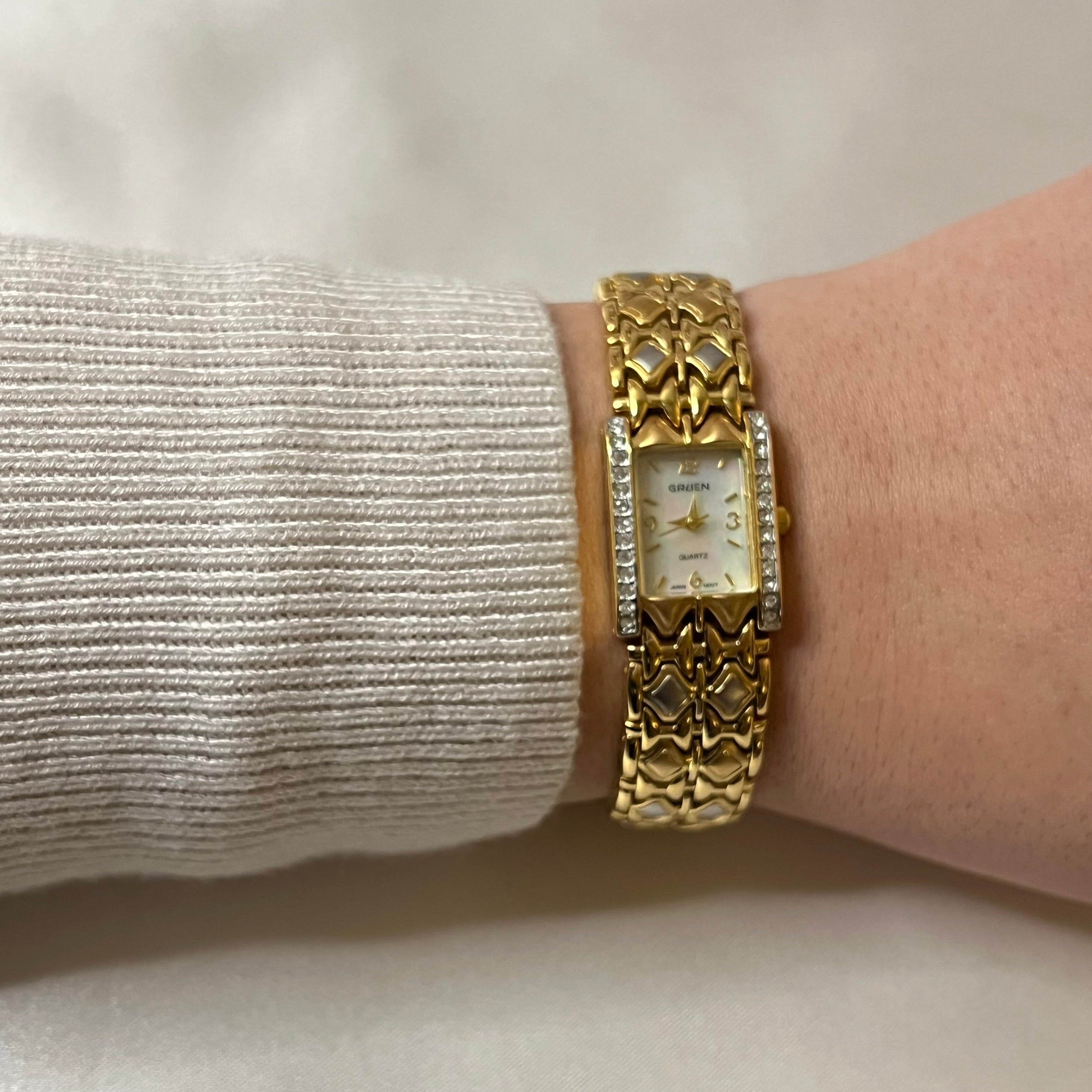 💛 Gruen Gold Watch with Mother of Pearl Dial