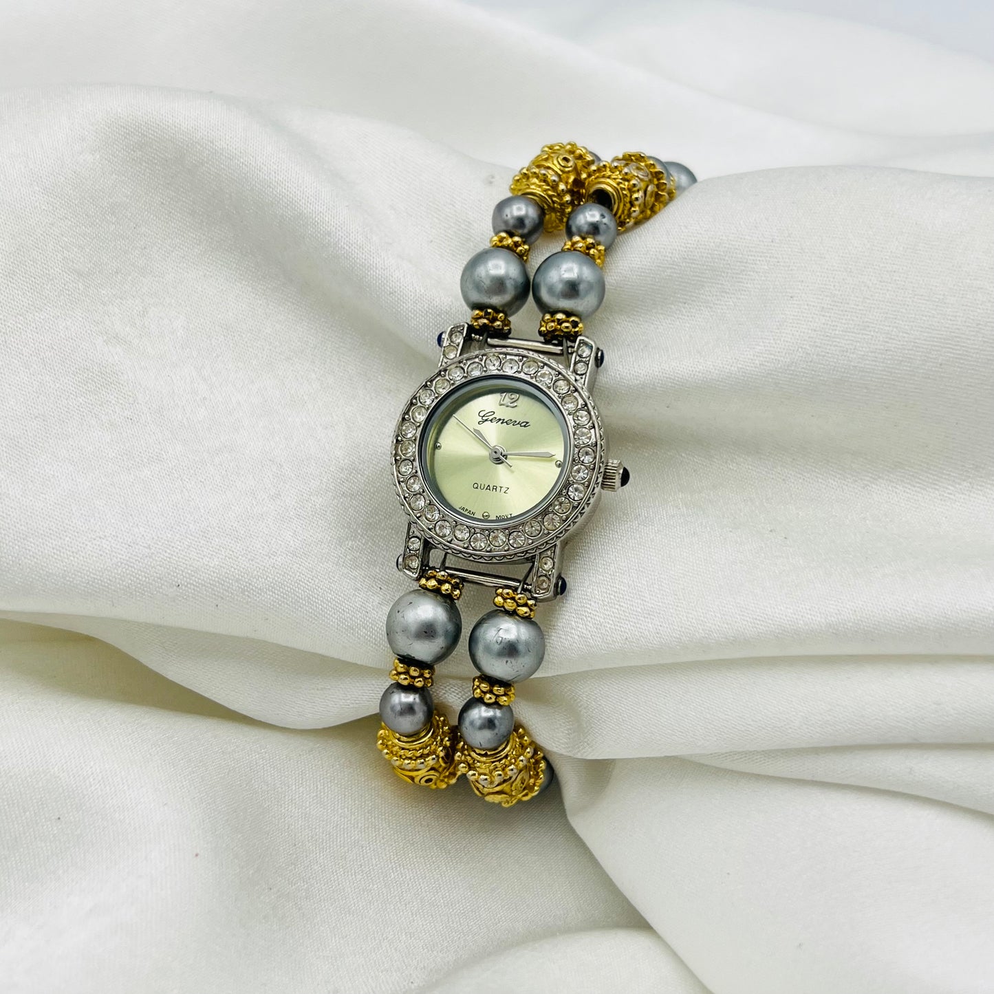 Gray Pearly Two-Toned Watch