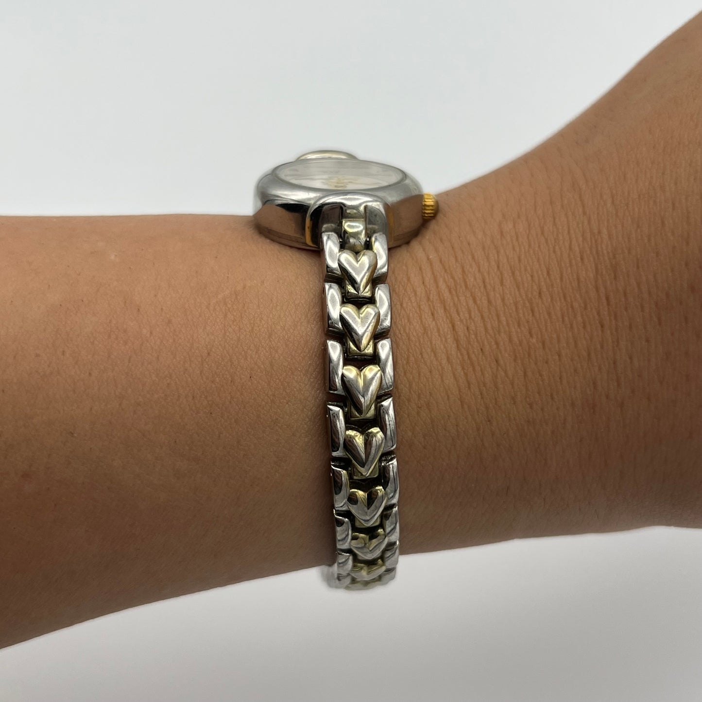 Dainty Silver-Toned Heart Watch