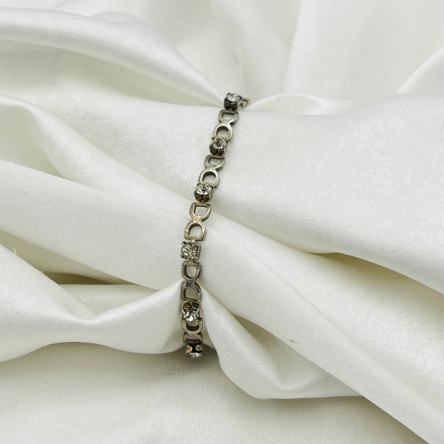 Silver-Toned Diamanté Bracelet