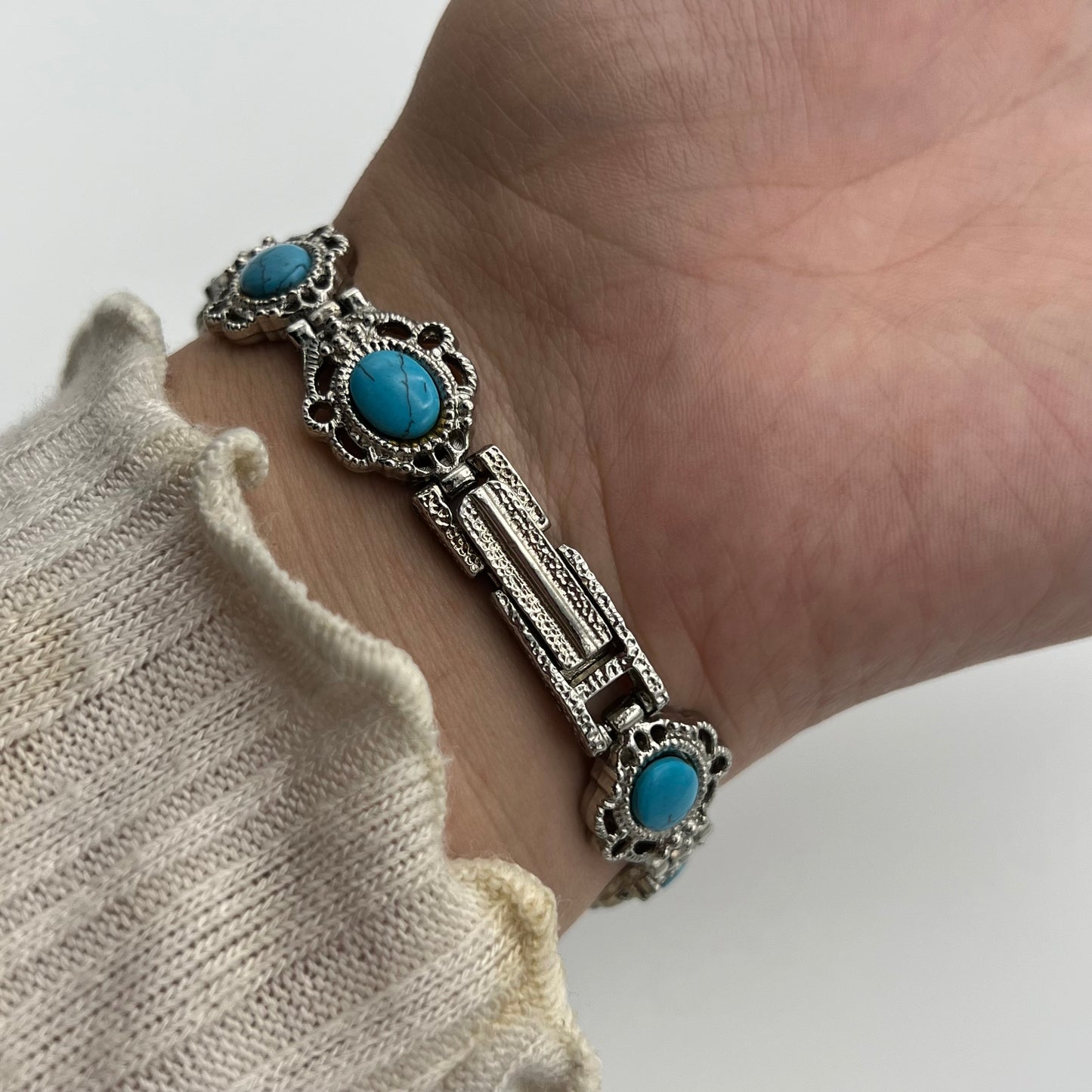 🩵 Turquoise Stone Art Deco Watch