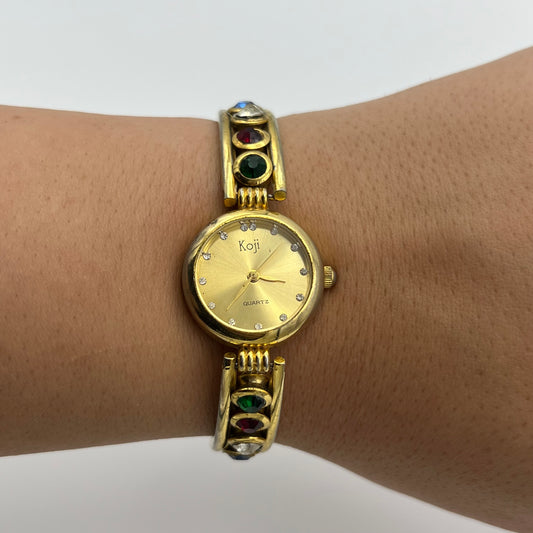 Bejeweled Gold-Toned Watch