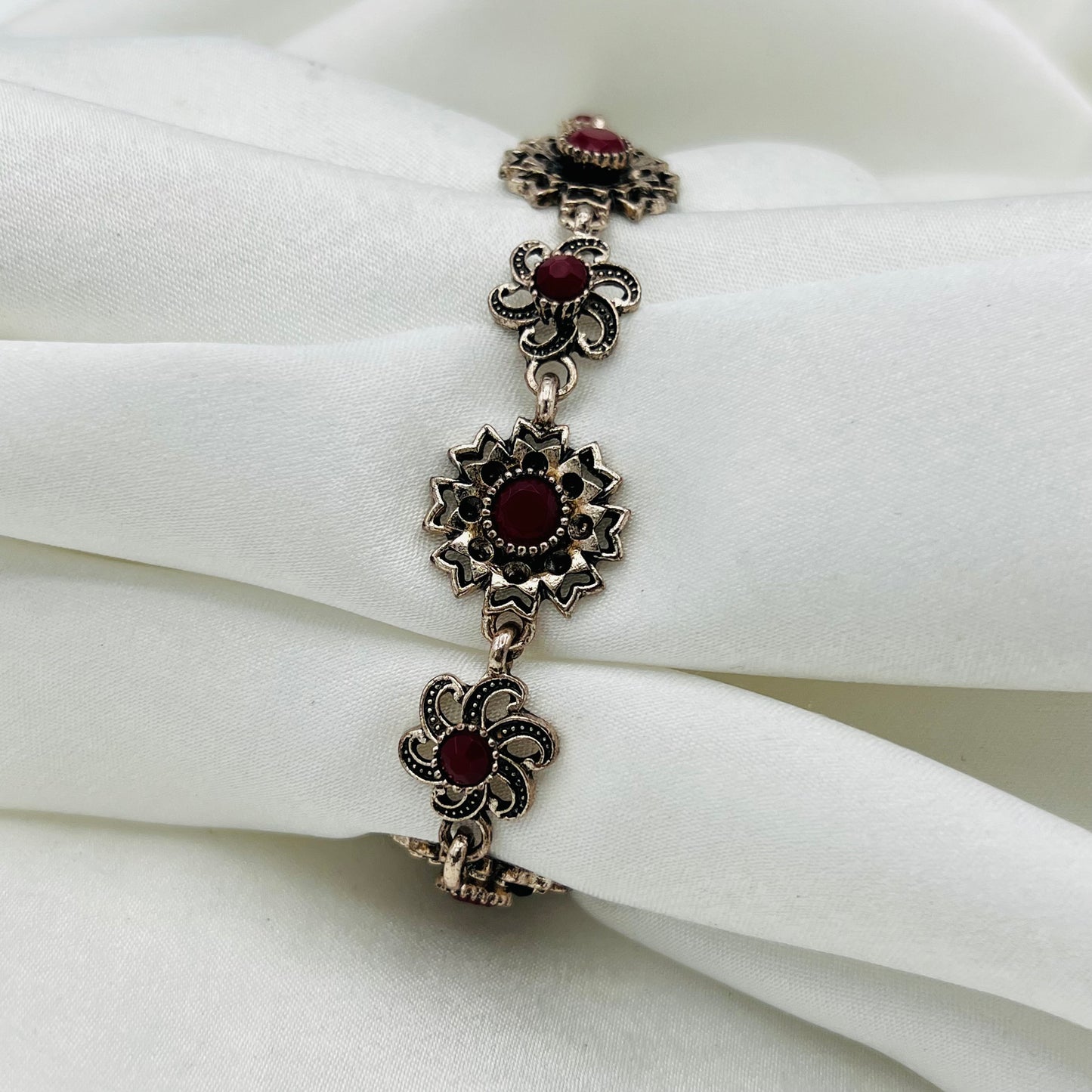 Red Flower Bracelet