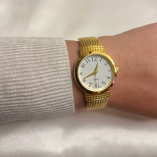 Gold Round Face Watch