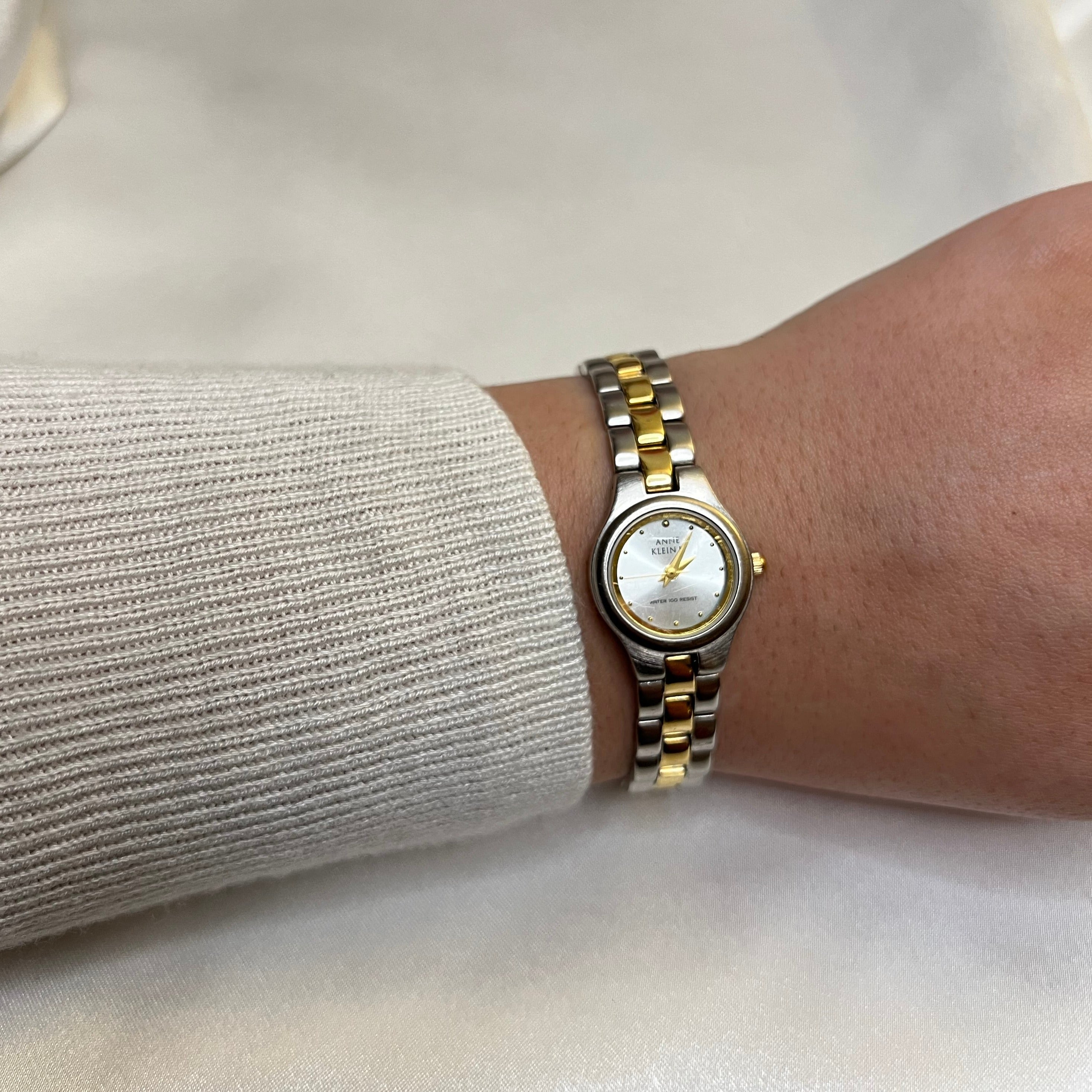 💛🤍 Dainty Anne Klein Two-Toned Watch