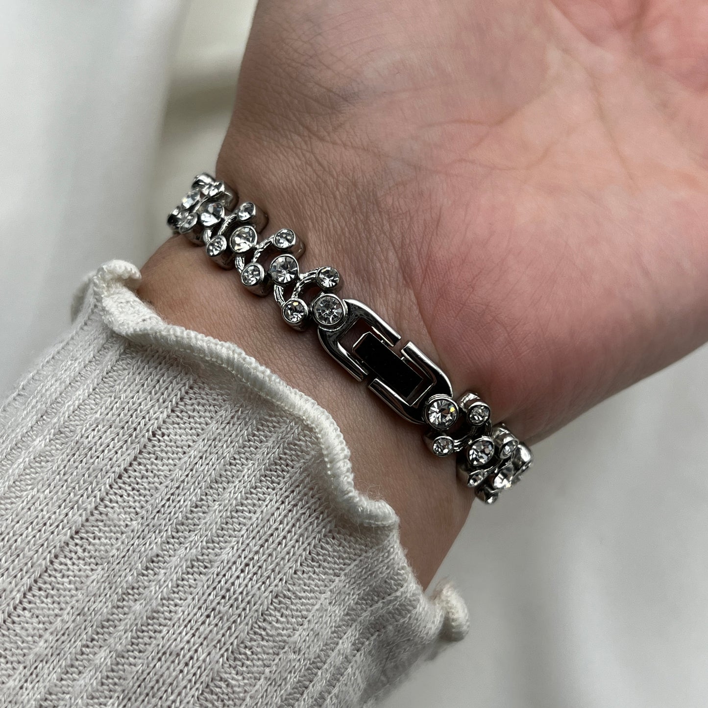 Elegant Diamanté Watch with Mother of Pearl Dial