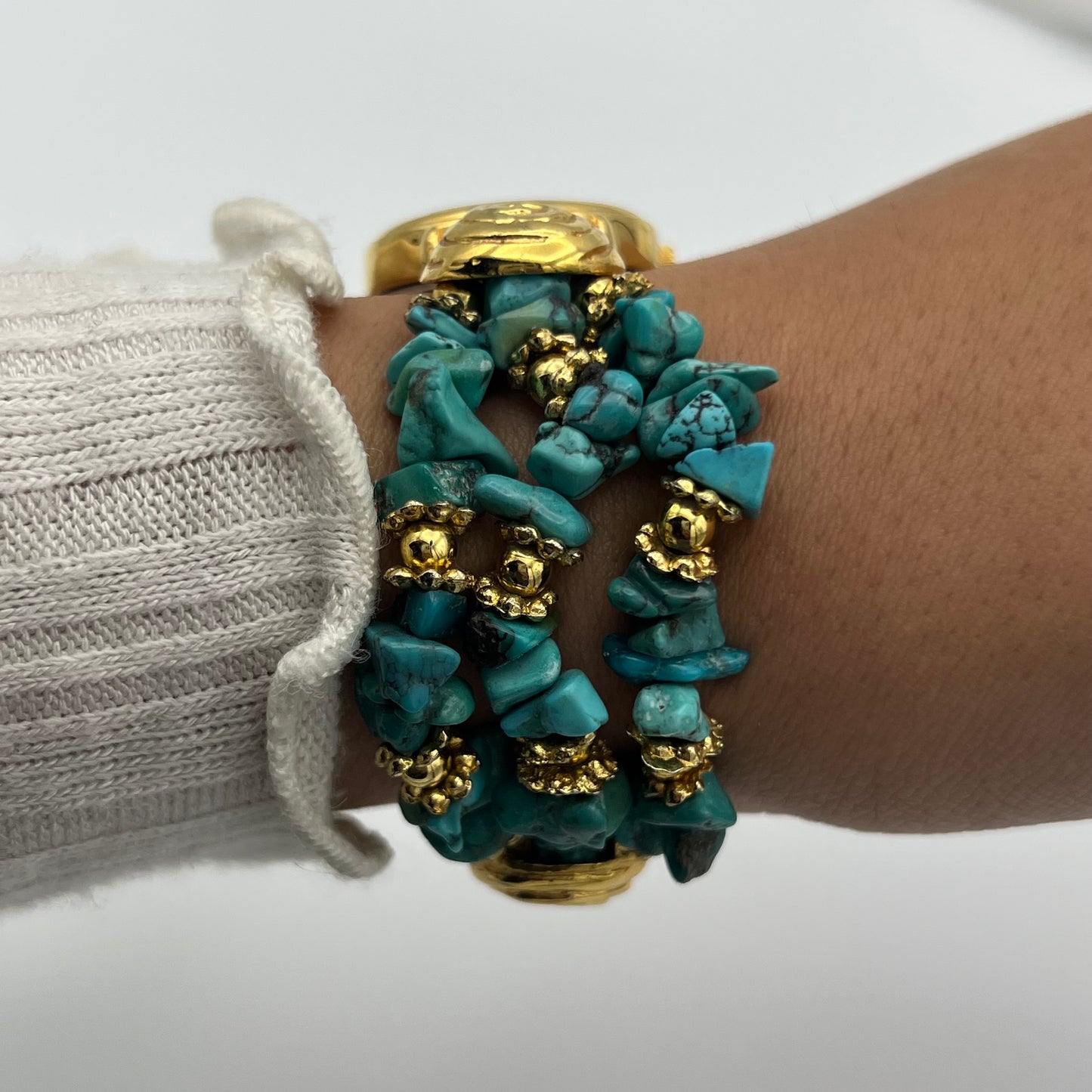Gold-Toned Turquoise Watch
