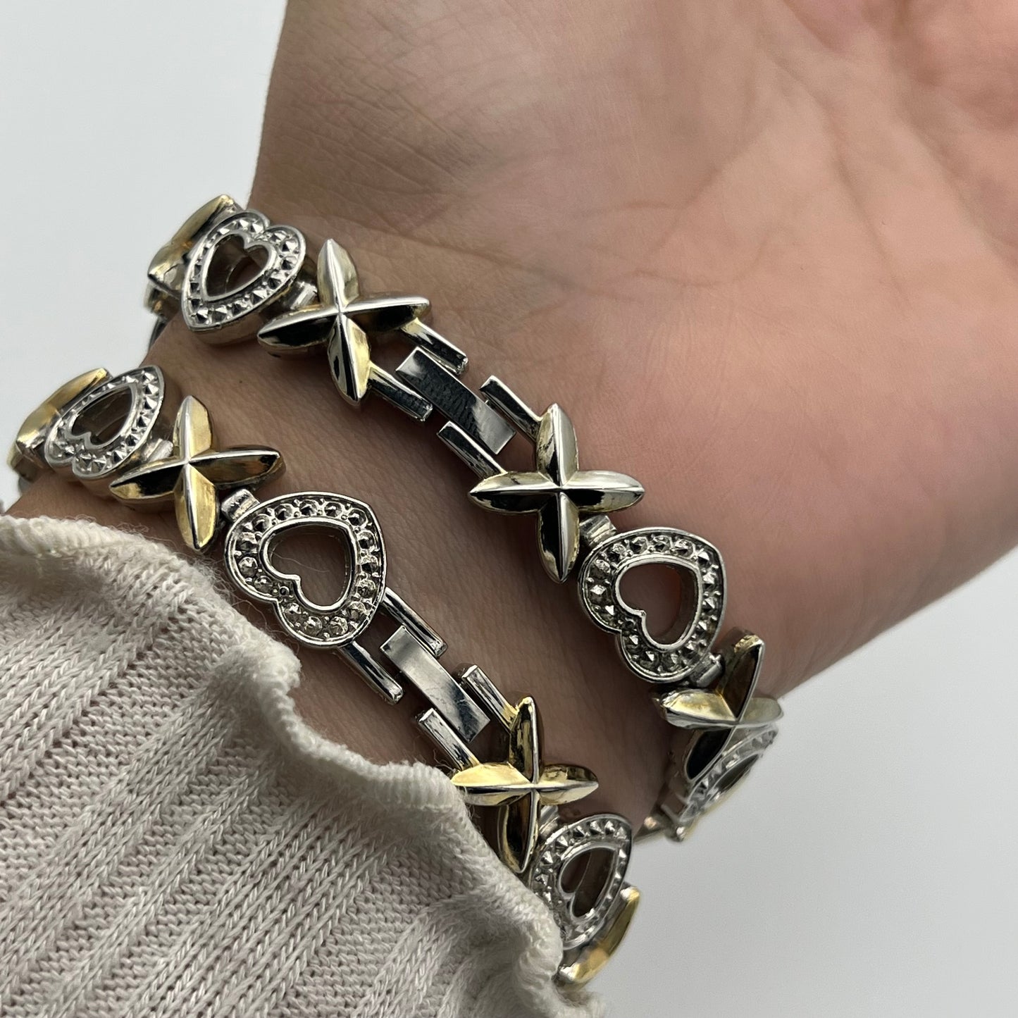 RARE Two-Toned Heart Watch & Bracelet Set