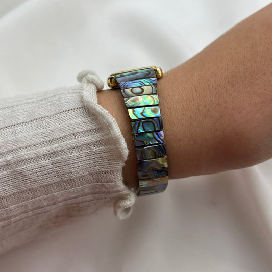 Gold-Tone Abalone Watch