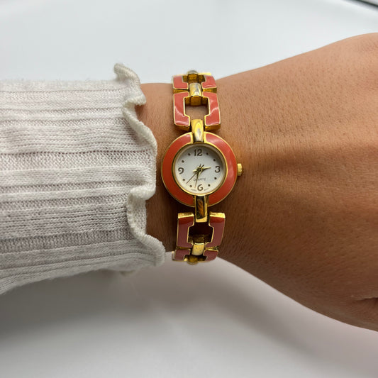 Gold & Coral Toned Watch