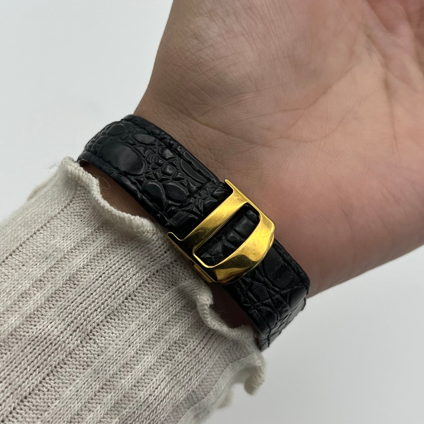 Gold Diamanté Leather Watch