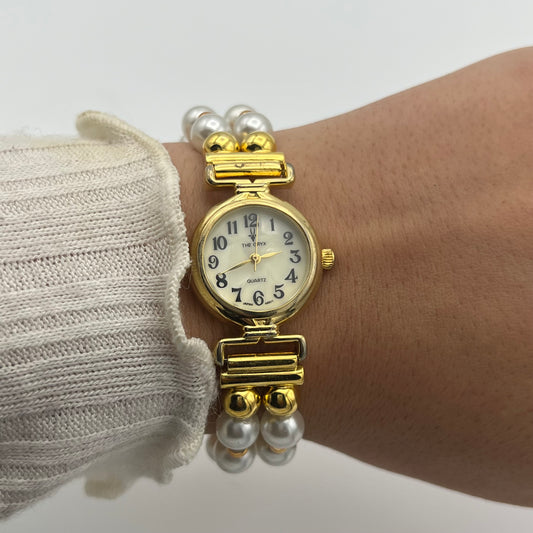 Gold-Toned Pearl Watch