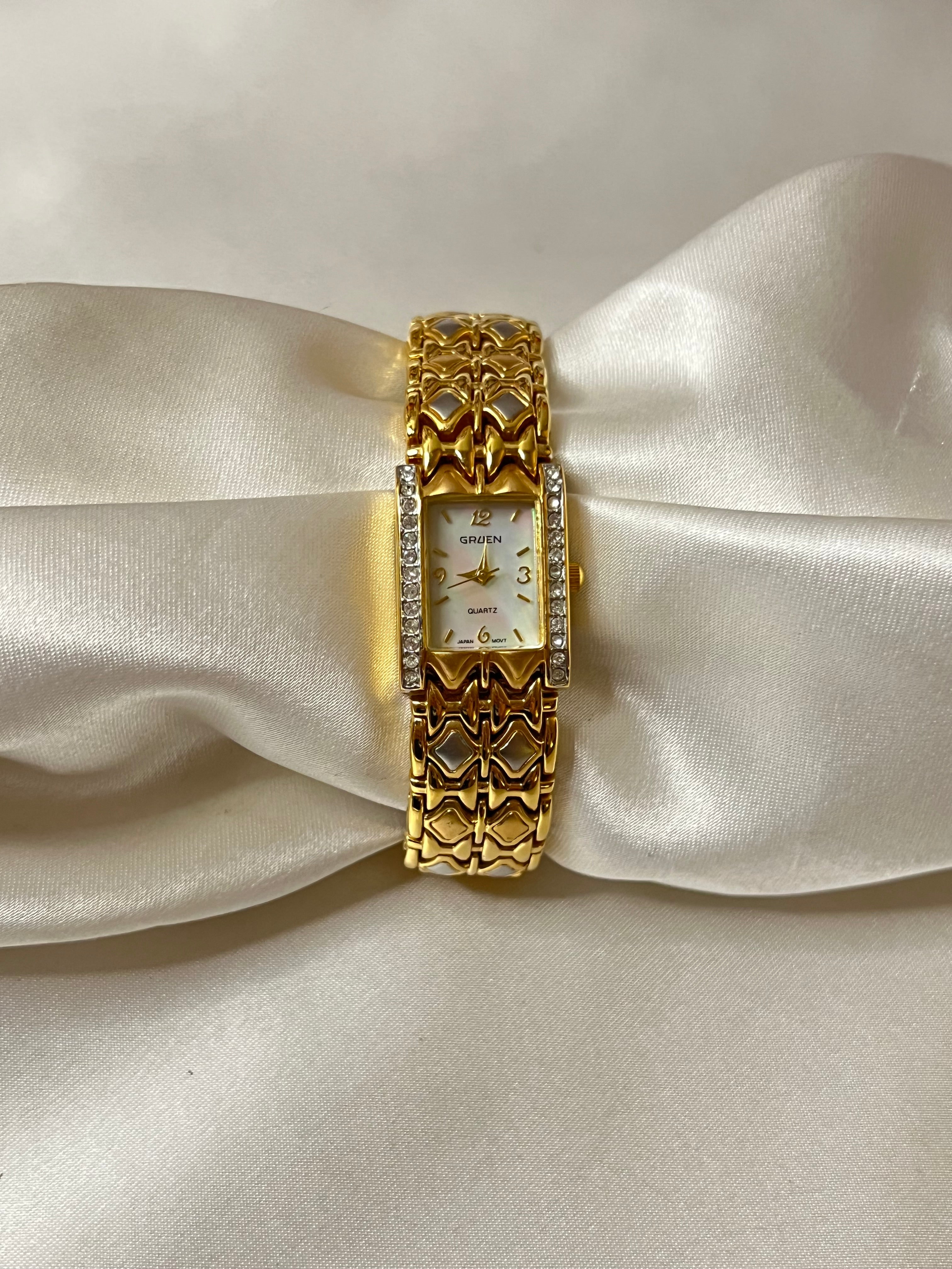 💛 Gruen Gold Watch with Mother of Pearl Dial