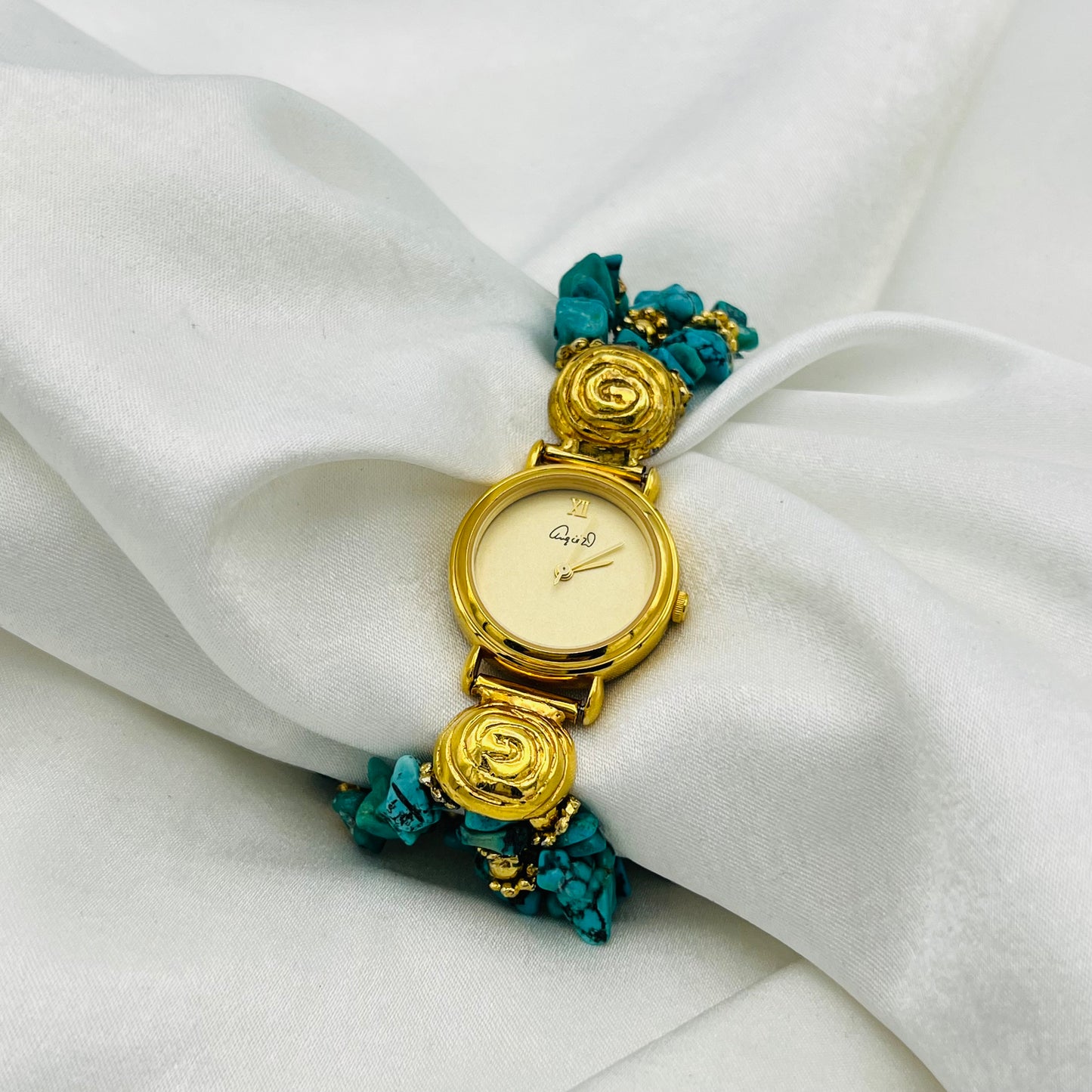 Gold-Toned Turquoise Watch