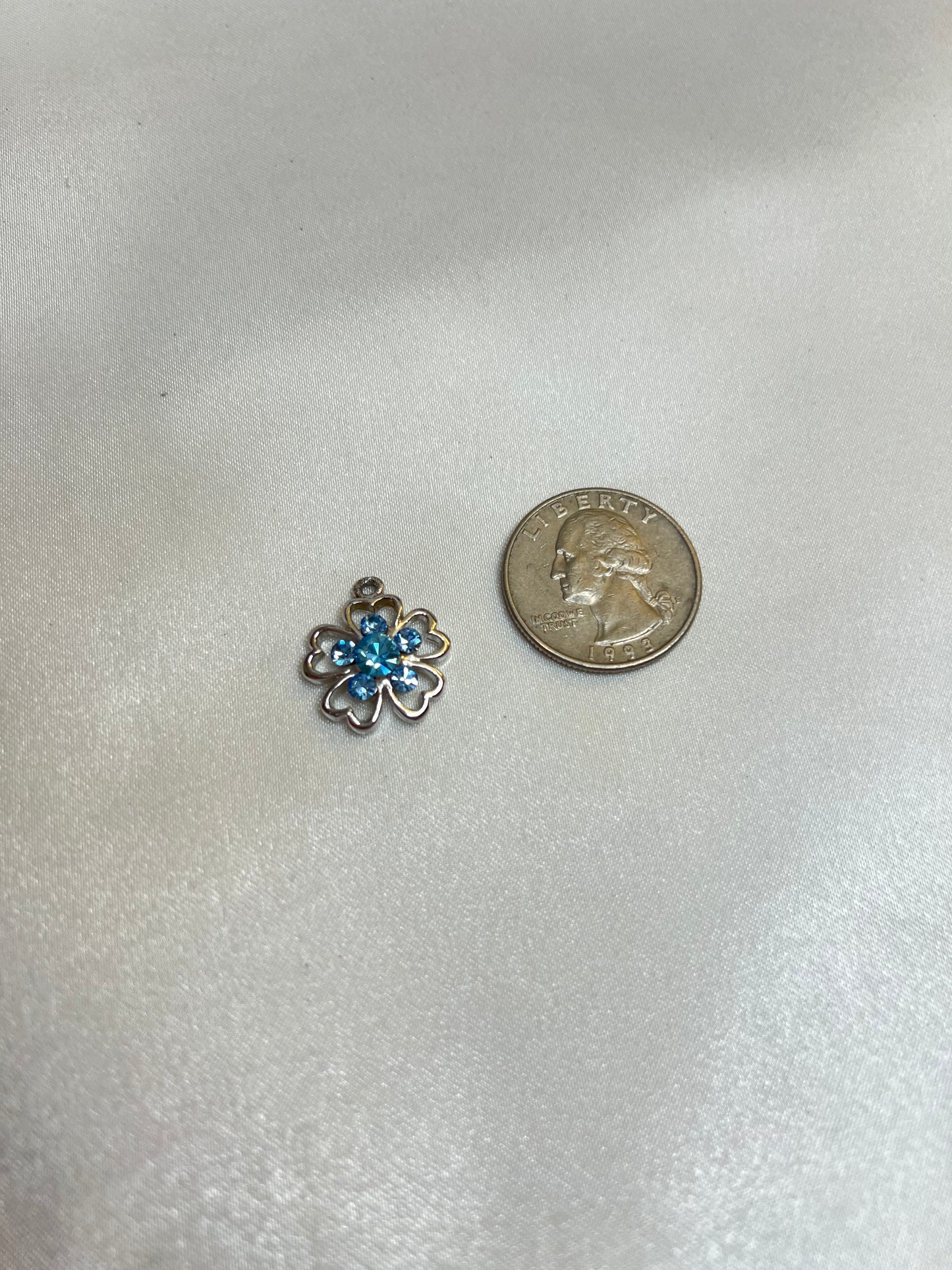 Blue Diamanté Flower Charm