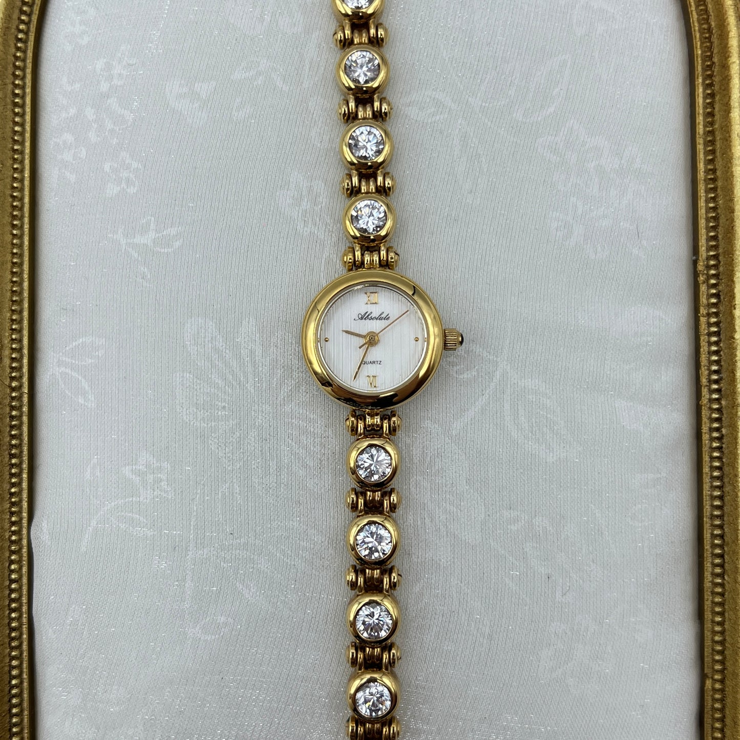 Elegant Gold-Tone Diamanté Watch