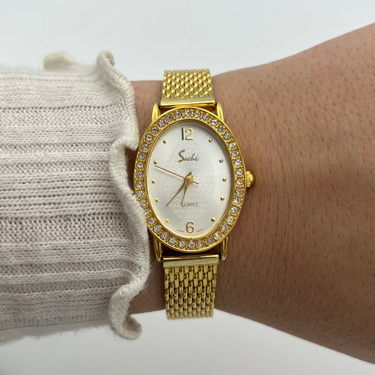 Diamanté Gold-Toned Watch