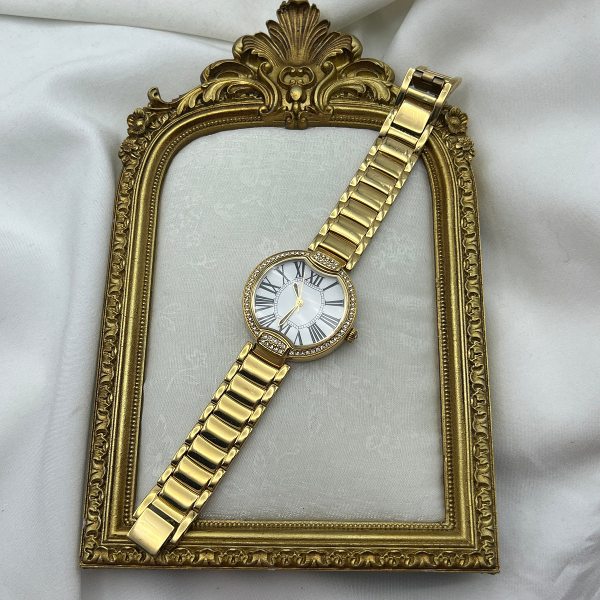 Gold-Tone Pave Watch