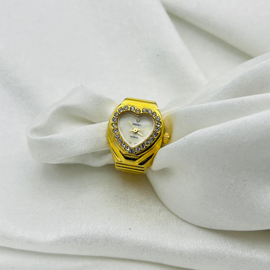 Heart Diamanté Ring Watch