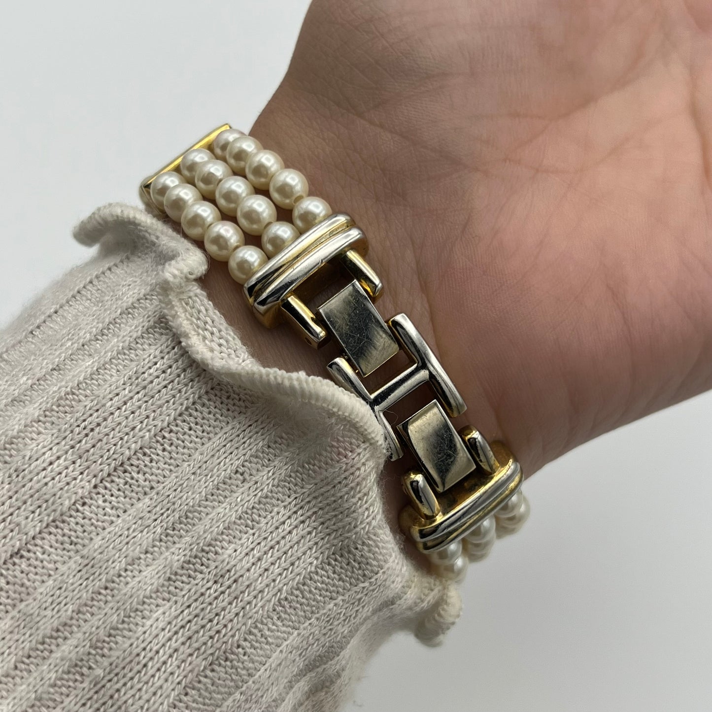 Gold-Toned Pearl Watch