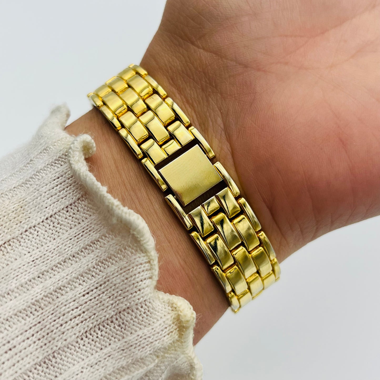 Gold-Toned Watch with Circle Dial