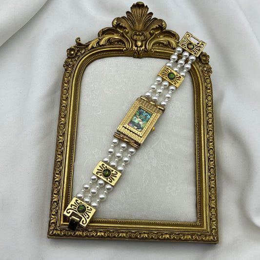 Pearl & Abalone Gold-Tone Watch