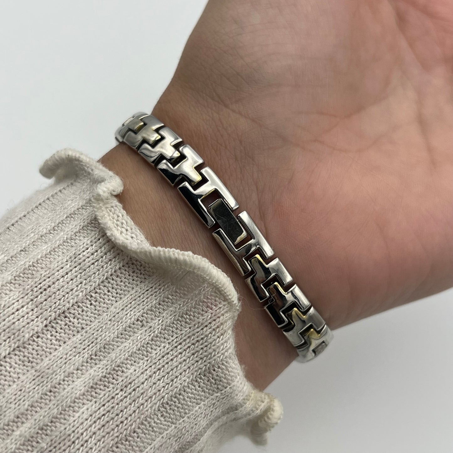 Carved Detailed Two-Tone Watch