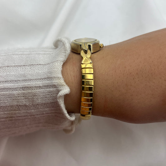 Gold-Tone Watch with Champagne Dial