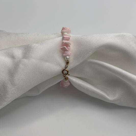🐚💞 Puka Shell and Pearl Bracelet