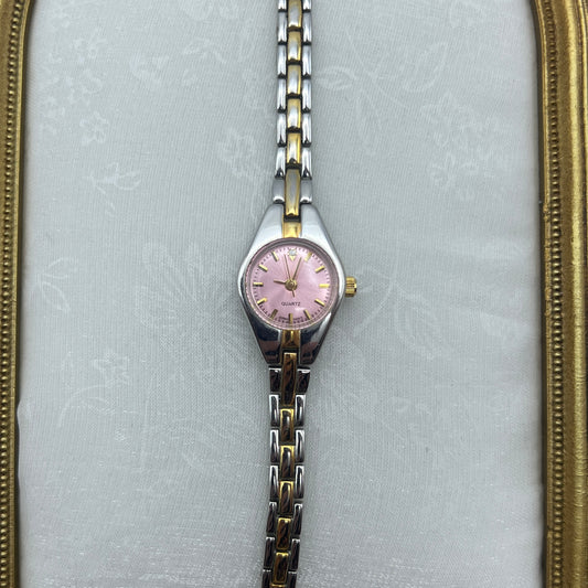 Two-Tone Pink Dial Watch