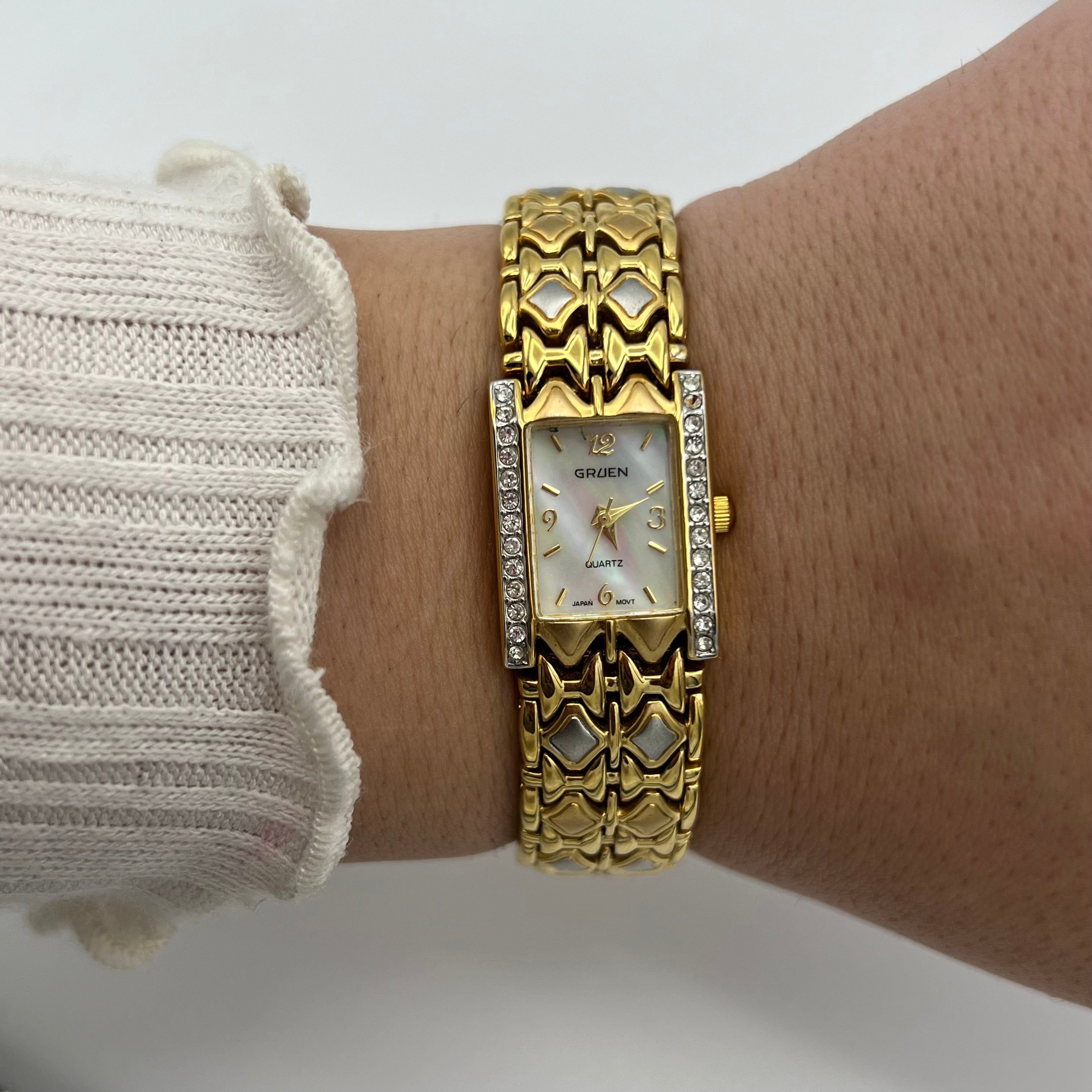 💛 Gruen Gold Watch with Mother of Pearl Dial