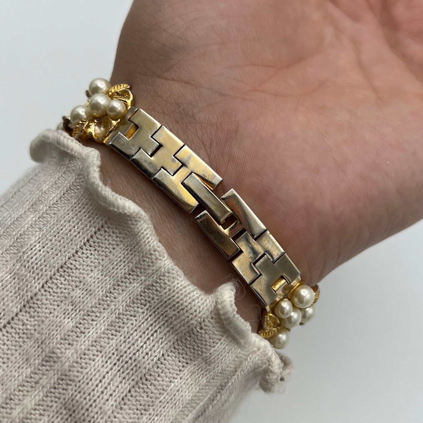 Pearl Flower Gold-Toned Watch