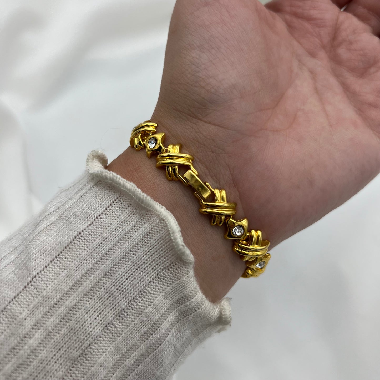 Diamanté Gold-Toned Watch