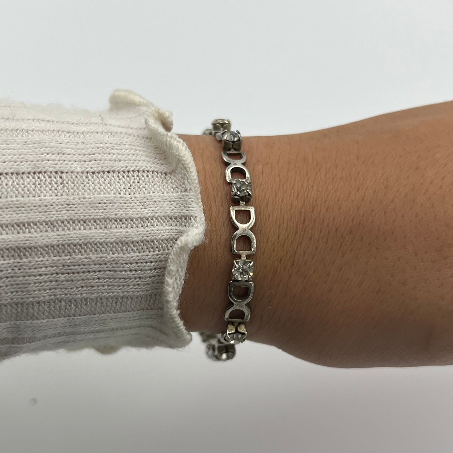 Silver-Toned Diamanté Bracelet