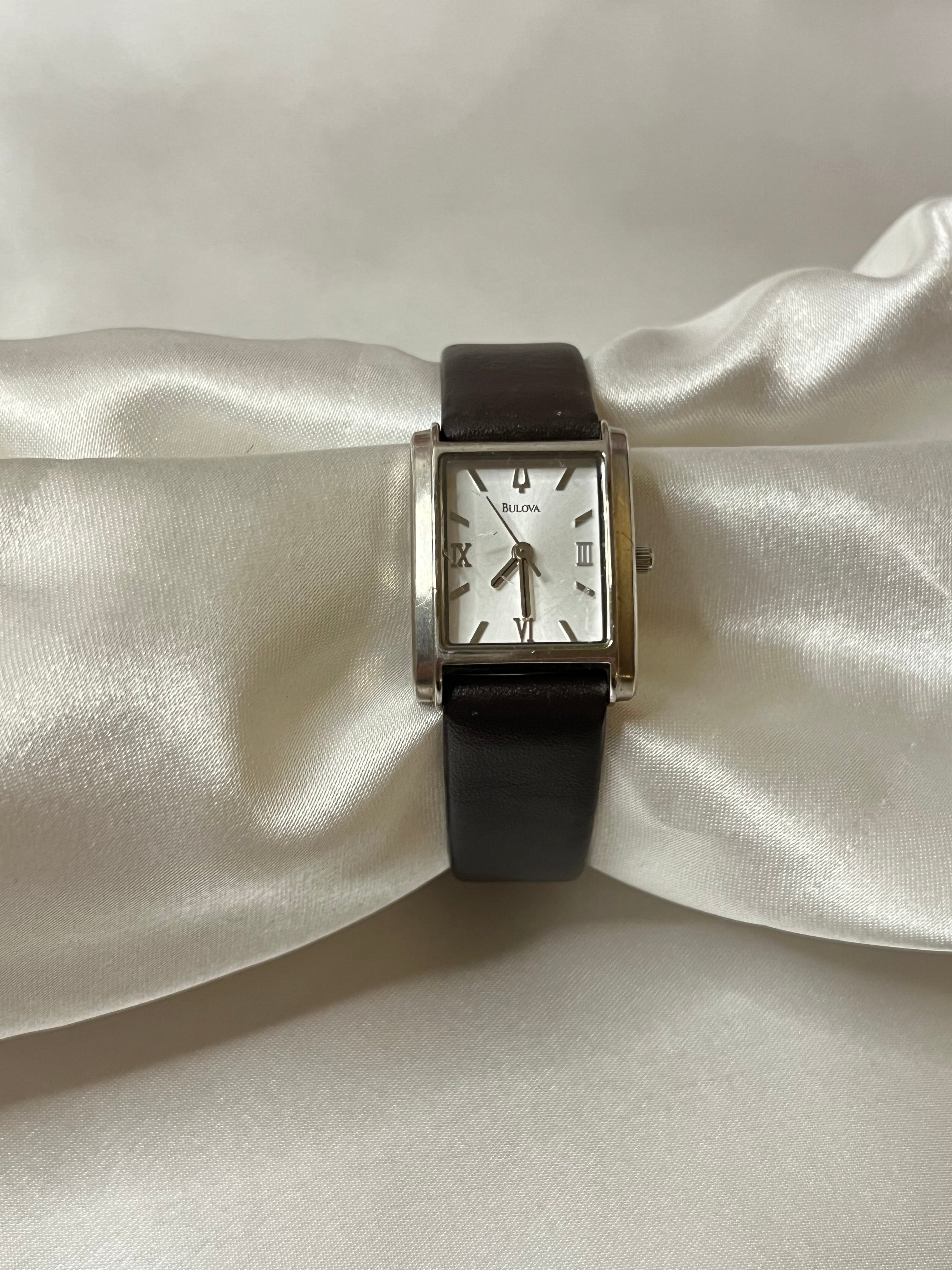 🖤 Black Leather Bulova Watch