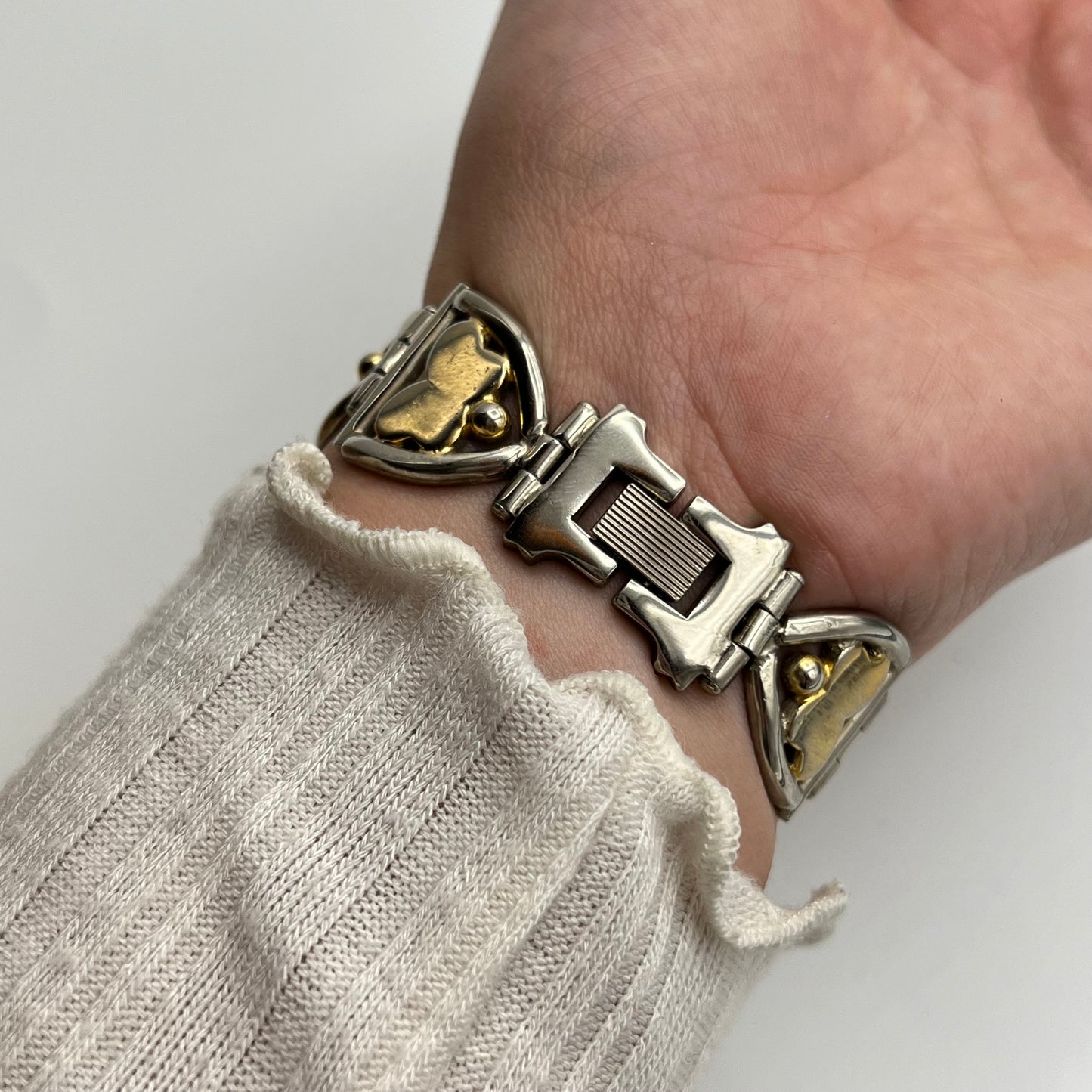 Gold-Toned Watch with Butterfly Strap