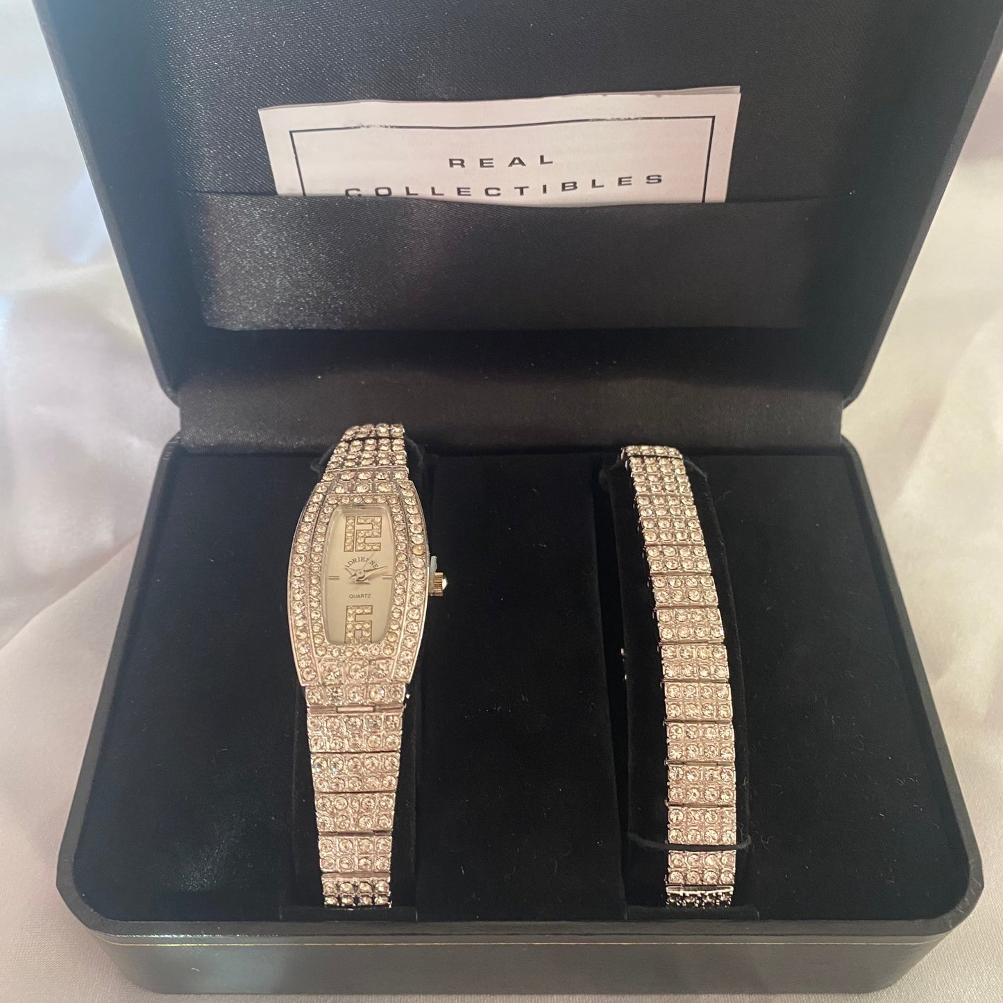 💎 Diamanté Face Watch & Bracelet Set