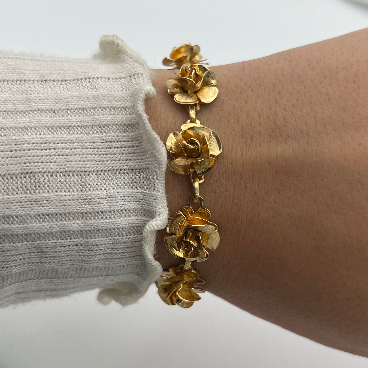 Gold-Toned Rose Bracelet
