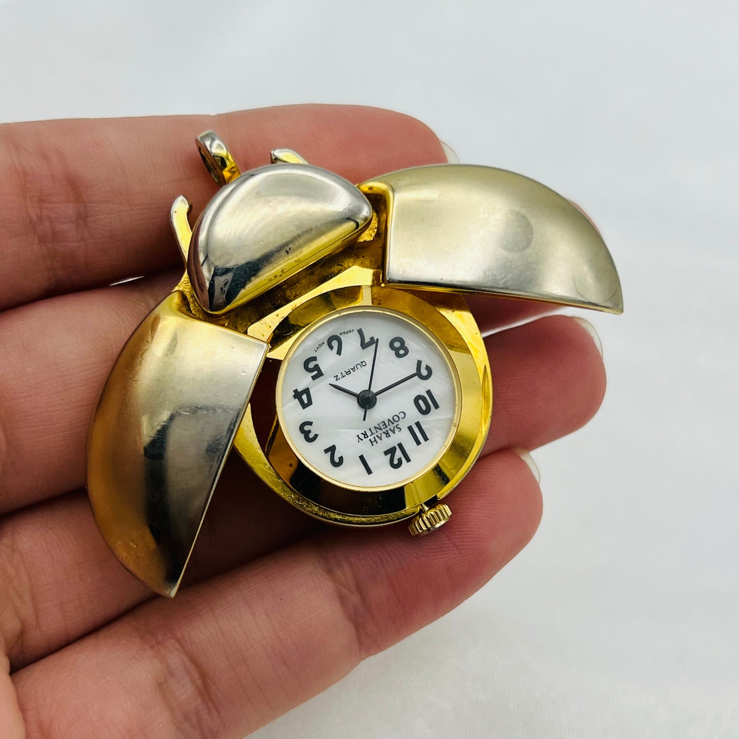 Gold-Toned Beetle Watch Pendant