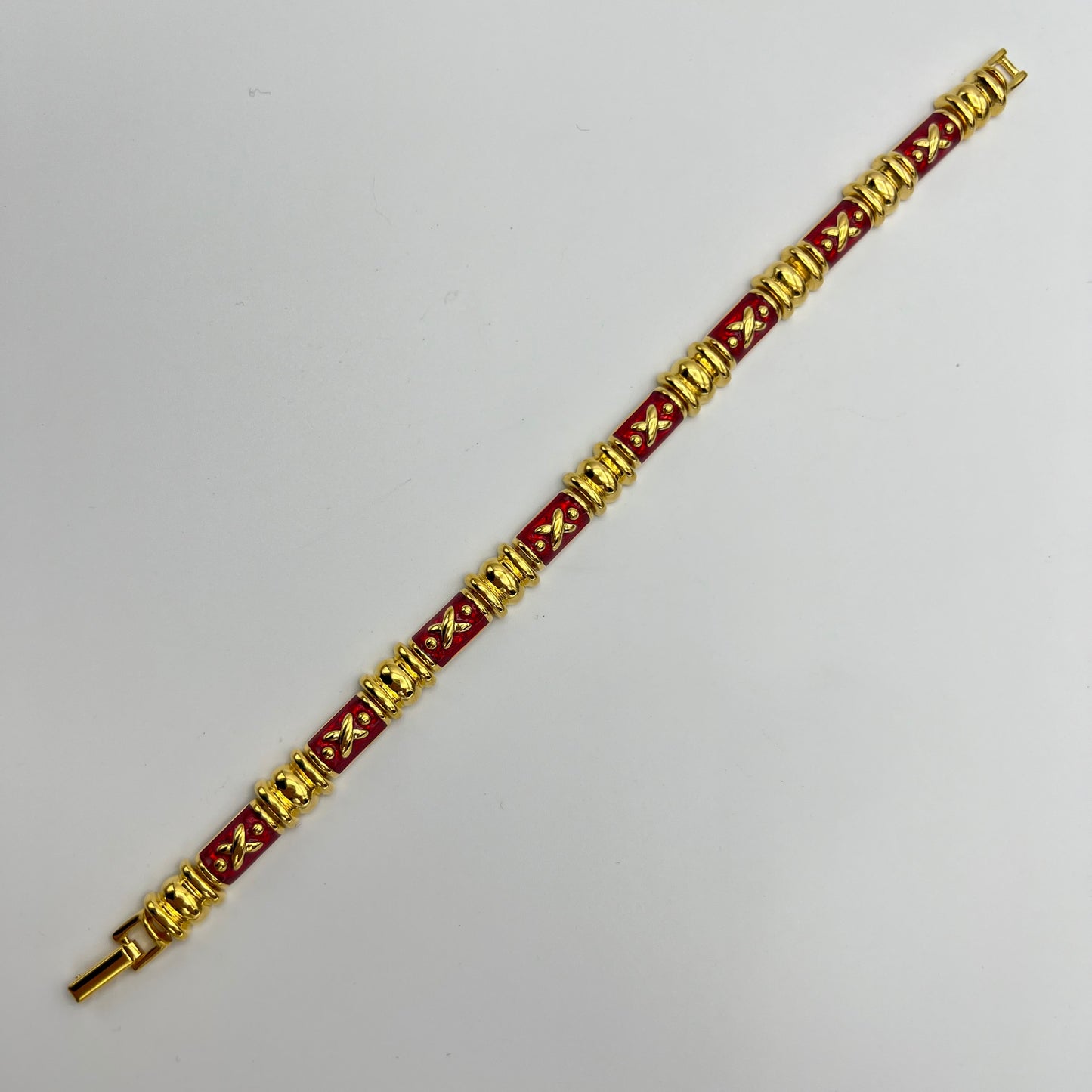 Gold and Red Detailed Bracelet