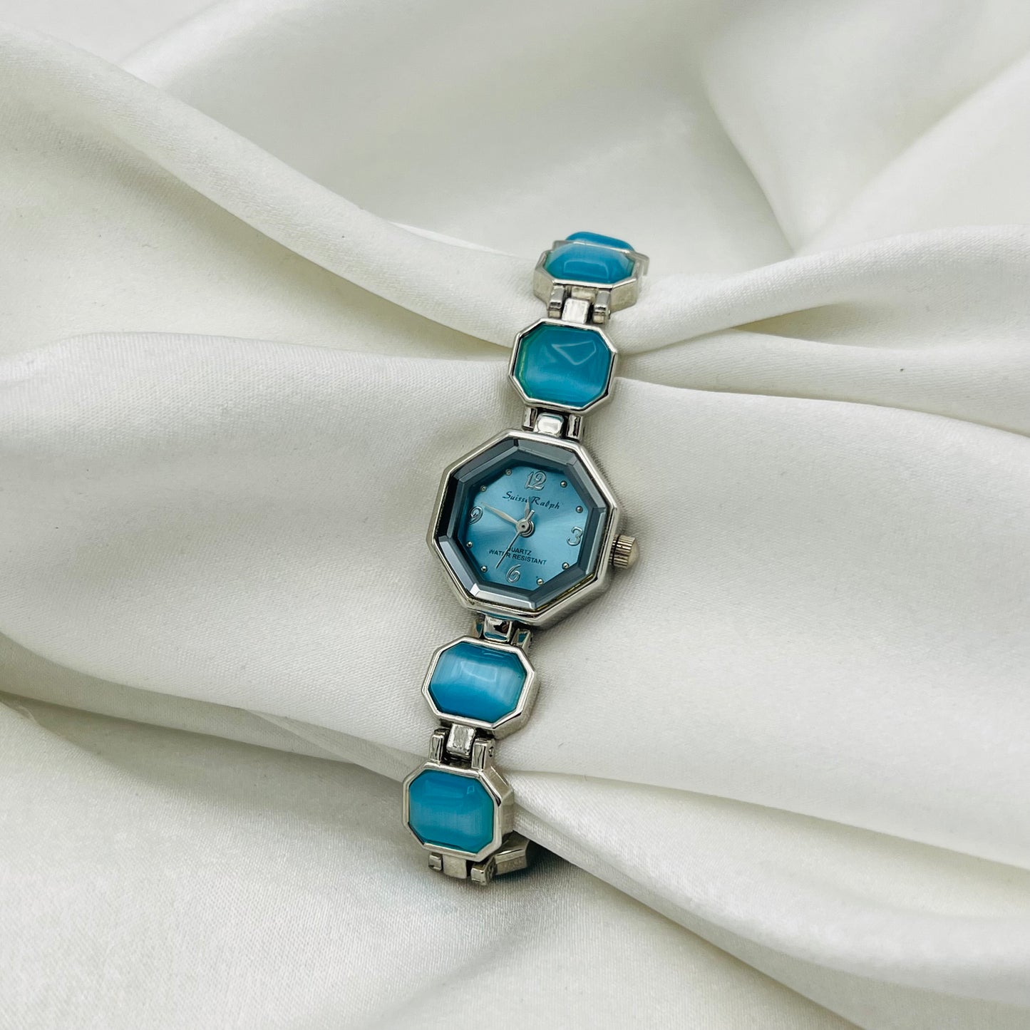 Aqua Blue Gemstone Watch