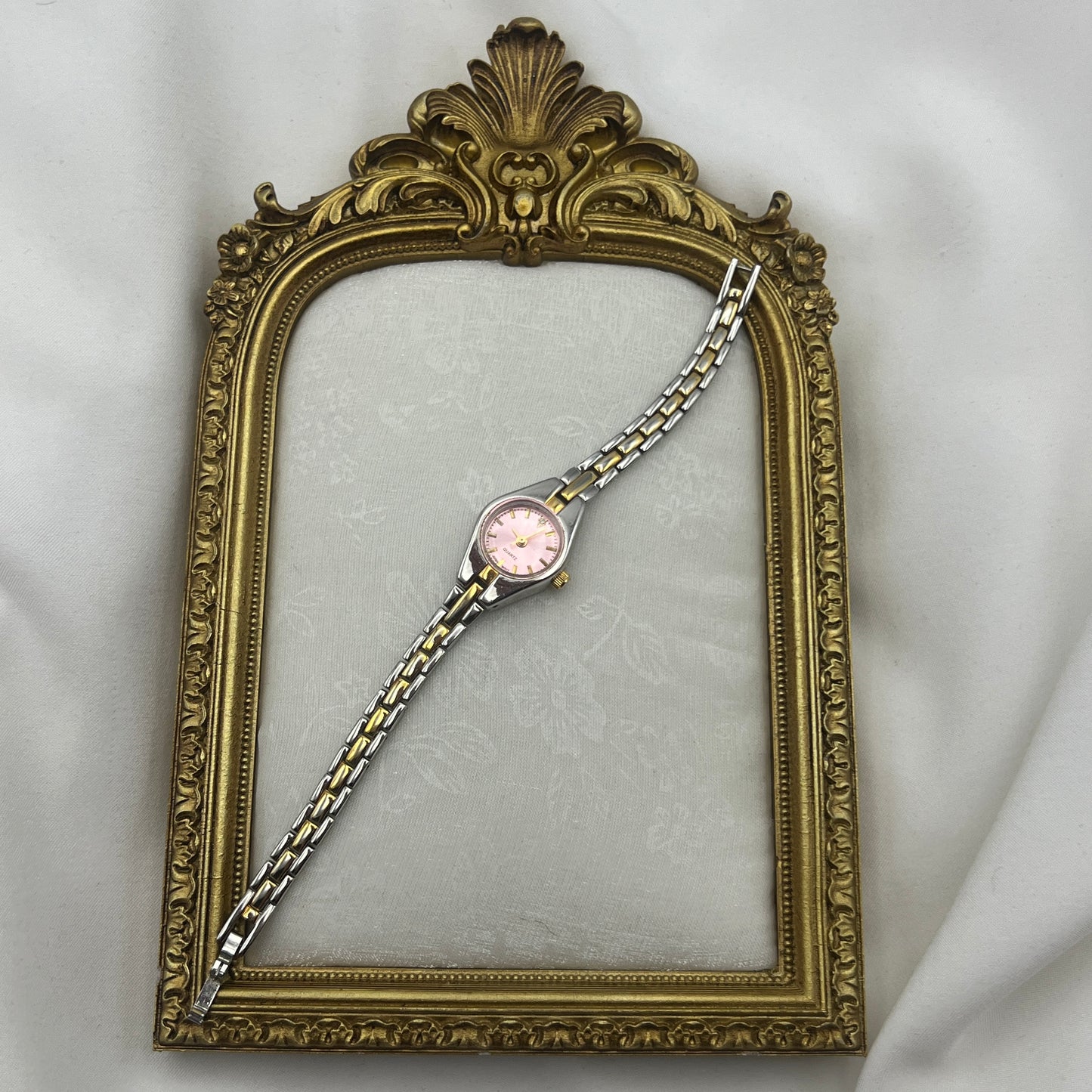 Two-Tone Pink Dial Watch