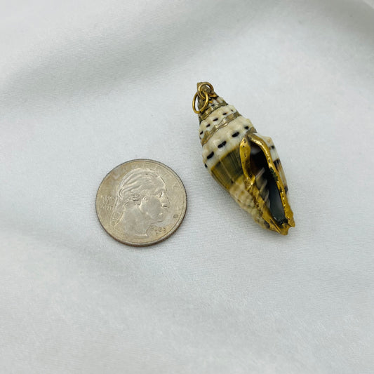 Gold-Toned Trimmed Shell Pendant