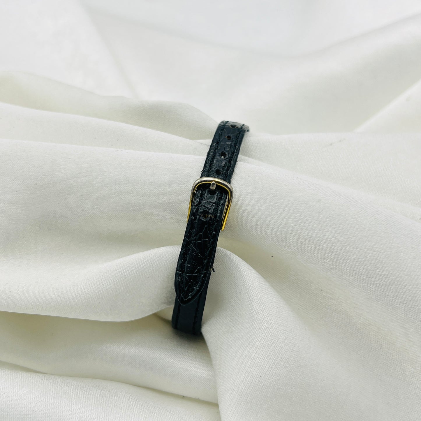 Petite Pulsar Black Leather Watch