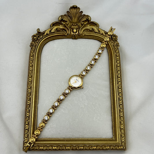 Elegant Gold-Tone Diamanté Watch