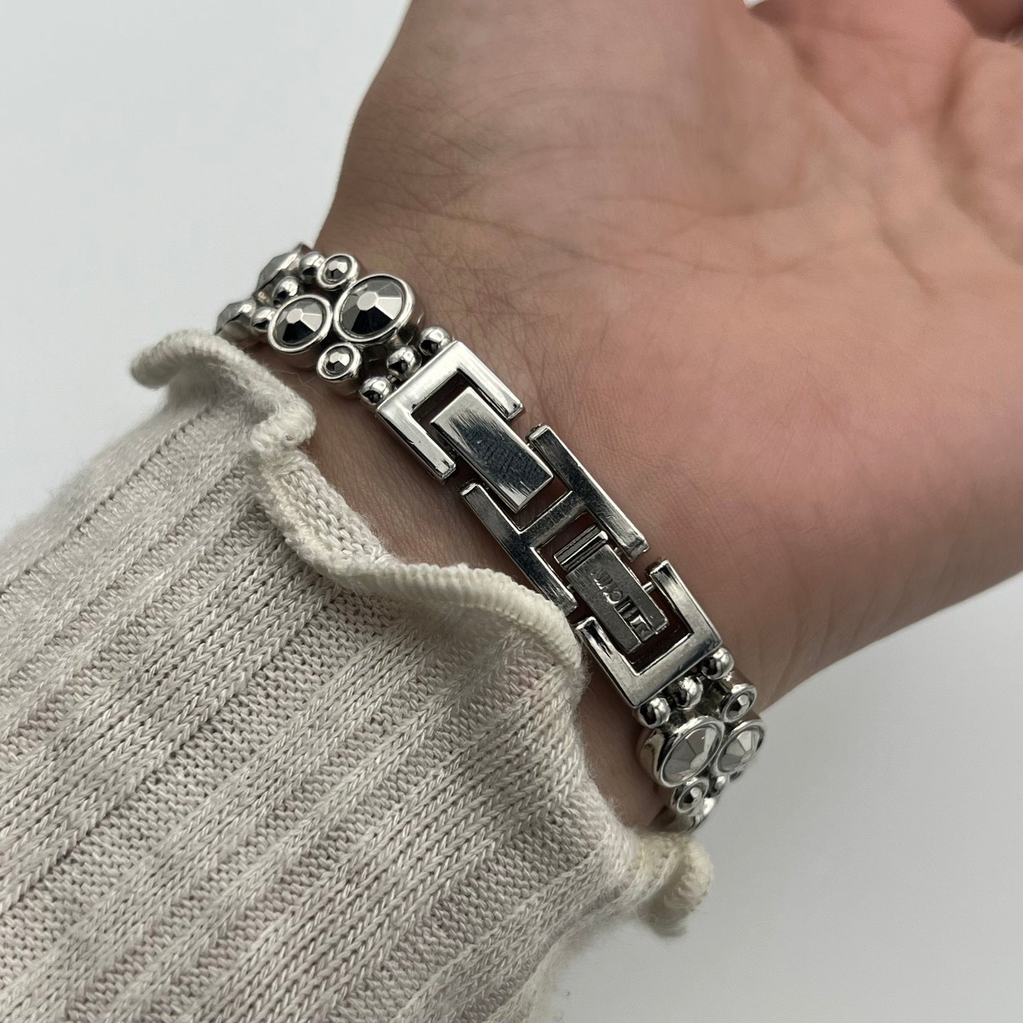 Diamanté Silver-Toned Watch