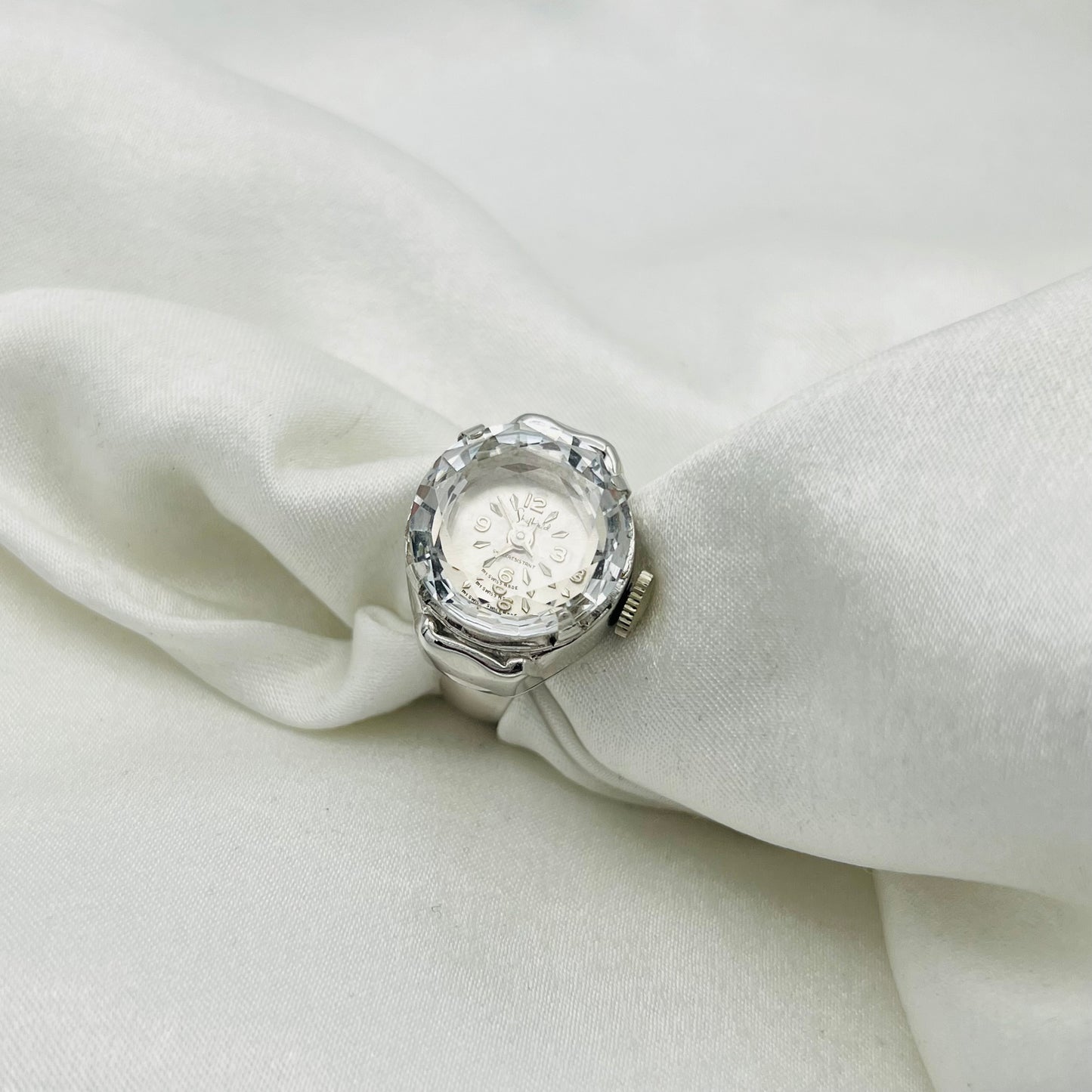 Raised Crystal Watch Ring