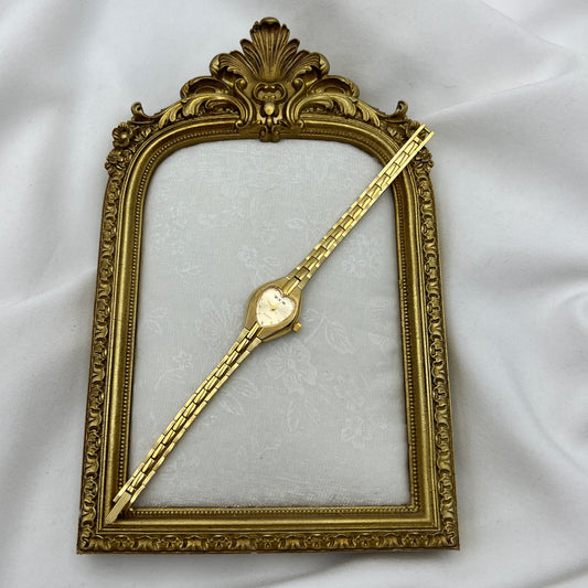 Rare Heart Dial Gold-Tone Watch